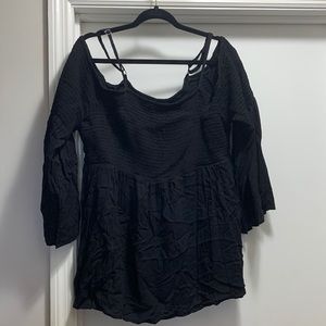 Black cold shoulder top